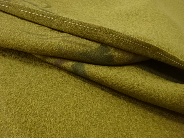  未使用品　抽象木の葉模様　小紋着物